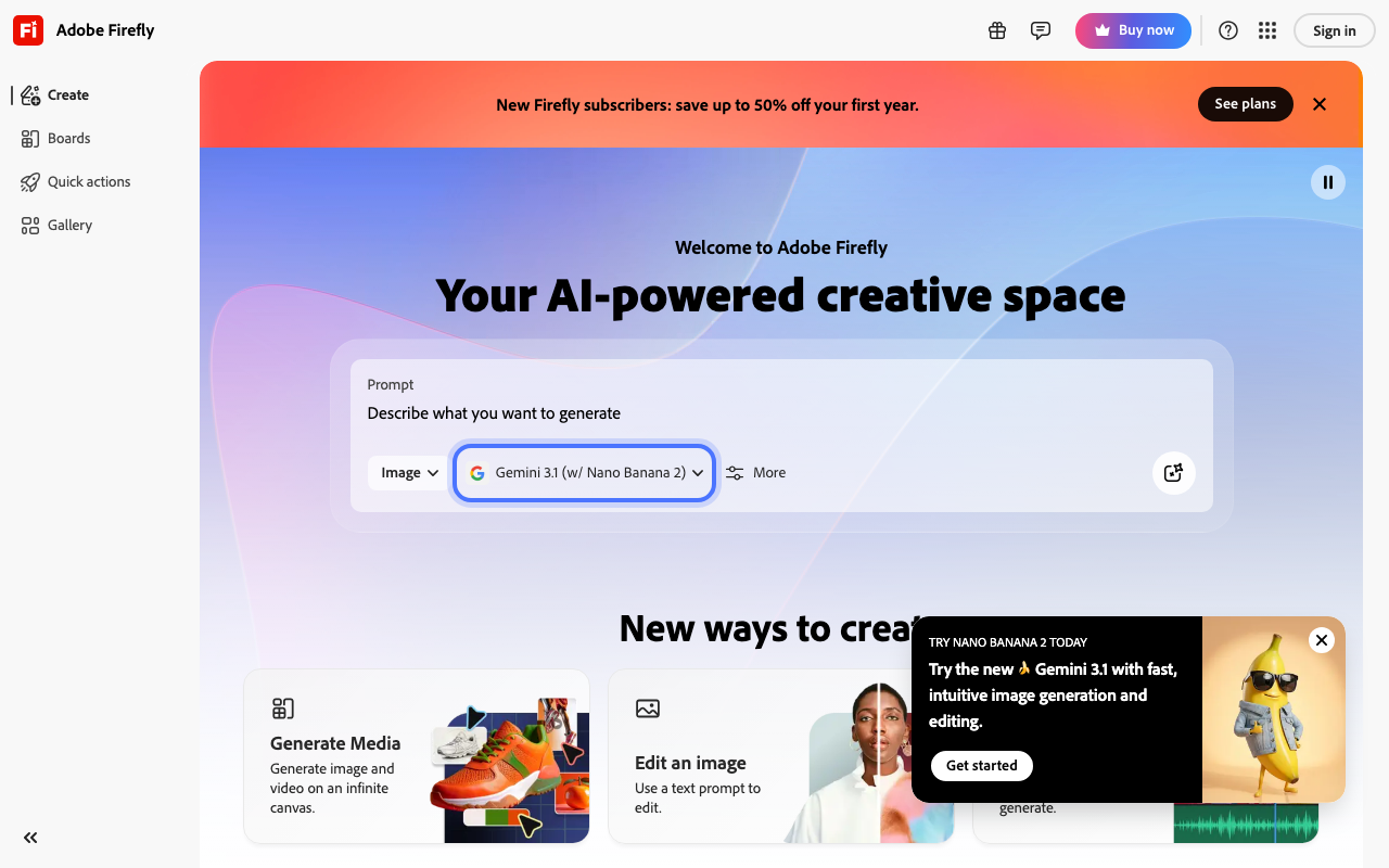 Adobe Firefly — top