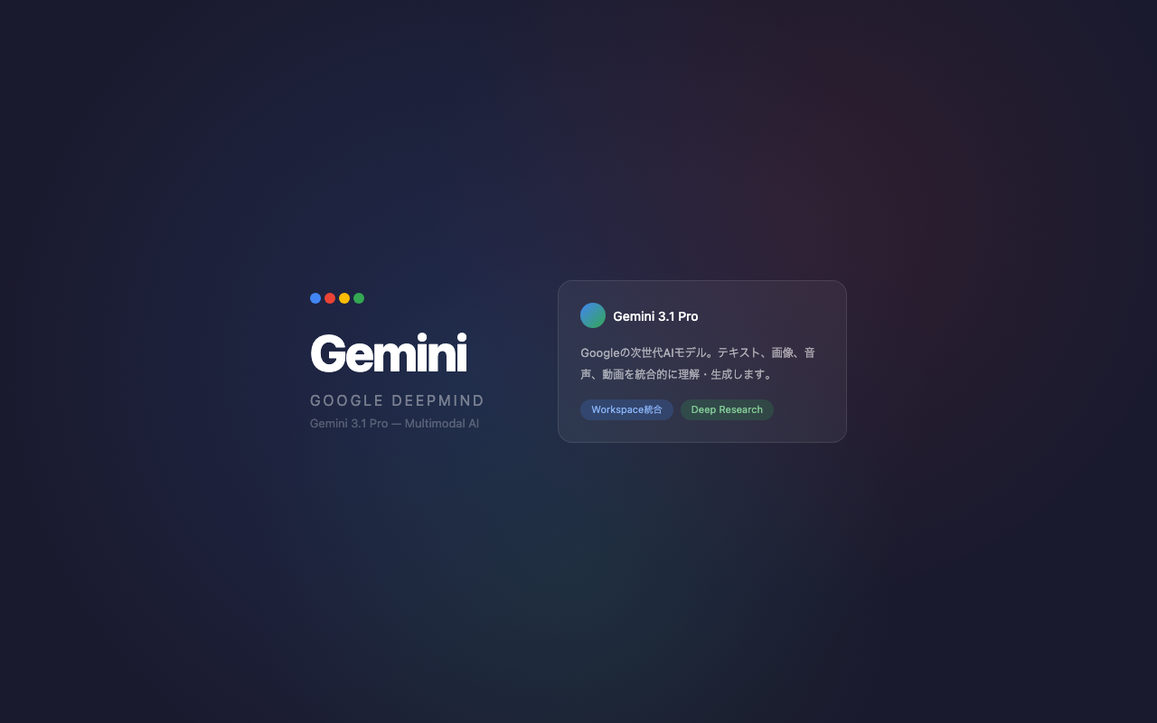 Google Geminiのトップページ