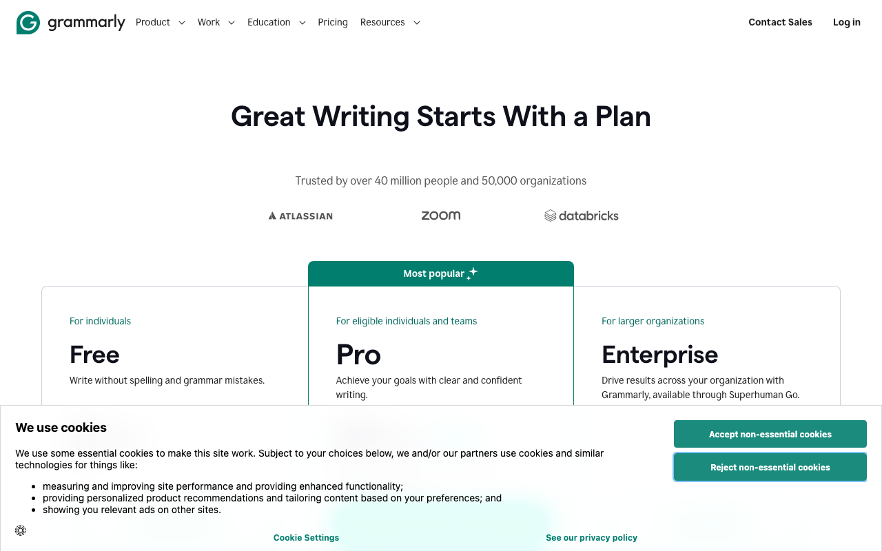 Grammarly — pricing