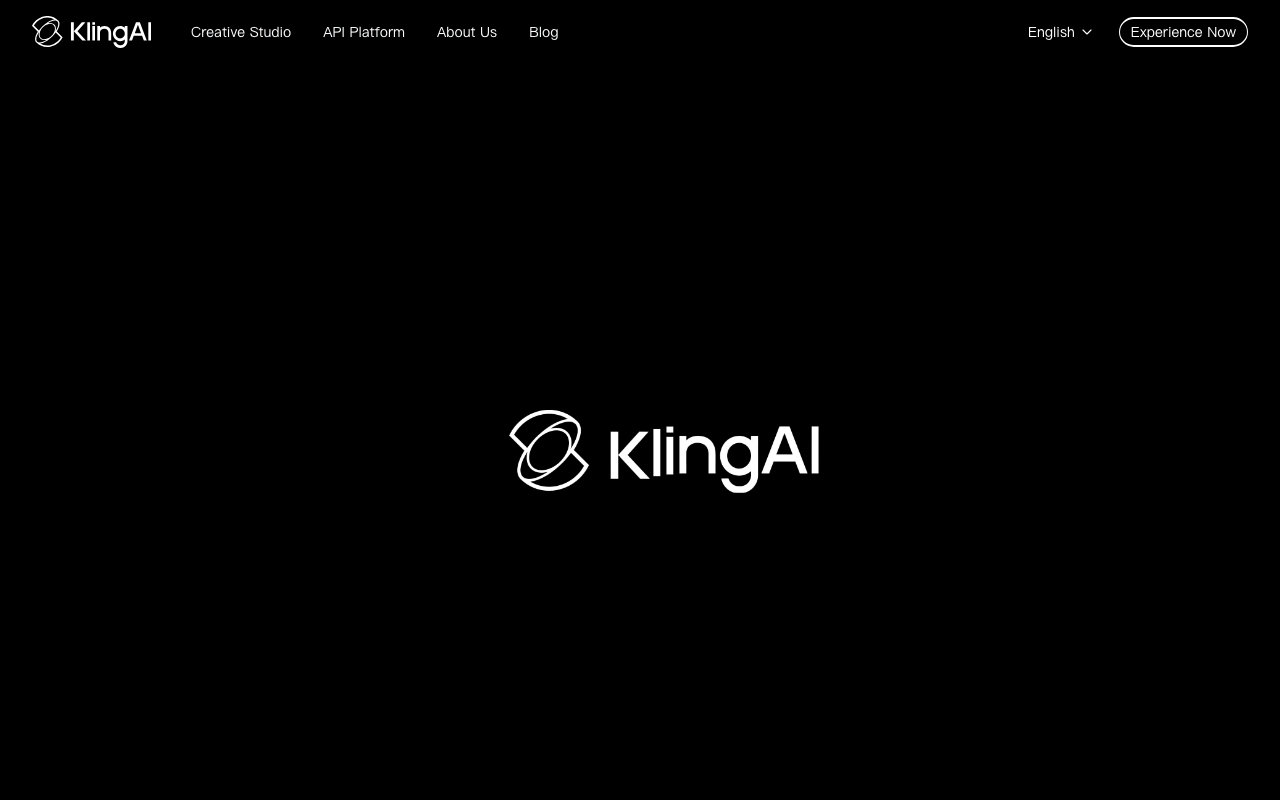 Kling AIの公式サイト トップページ