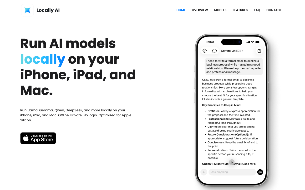 Locally AIの公式サイト トップページ